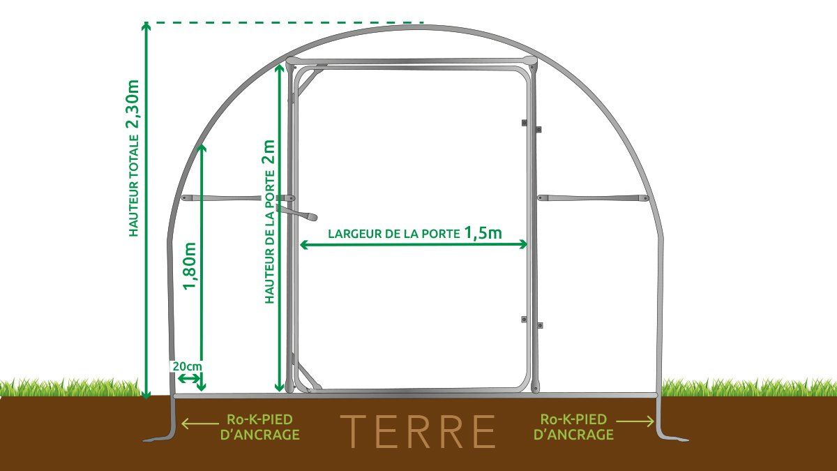 Serre de jardin 3 x 6m (18m2) Forme tunnel Resist Ø 32